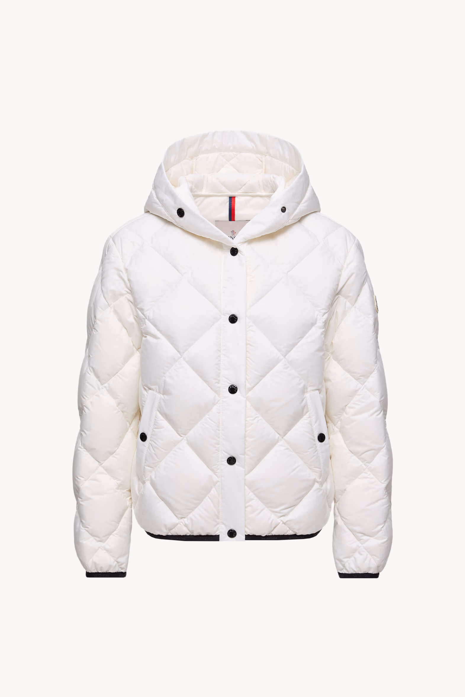 Doudoune courte à capuche et matelassage losange Arvouin Blanc Moncler 2